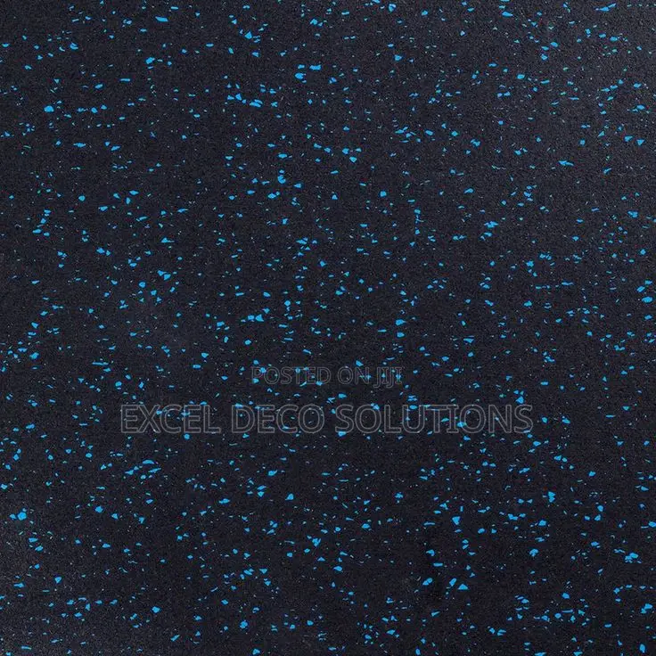 Heavy Duty Blue Speckled Rubber Flooring for Gym and Workout Area