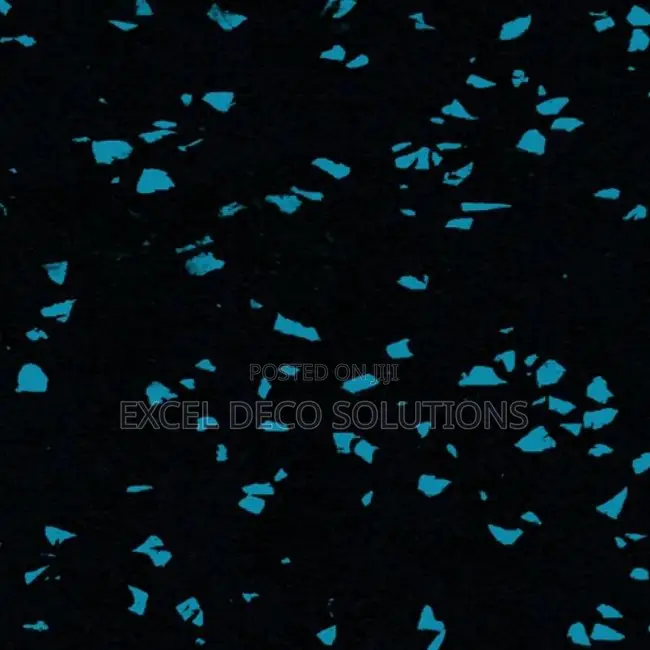 Strong Blue Speckled Rubber Flooring for Fitness and Training Rooms