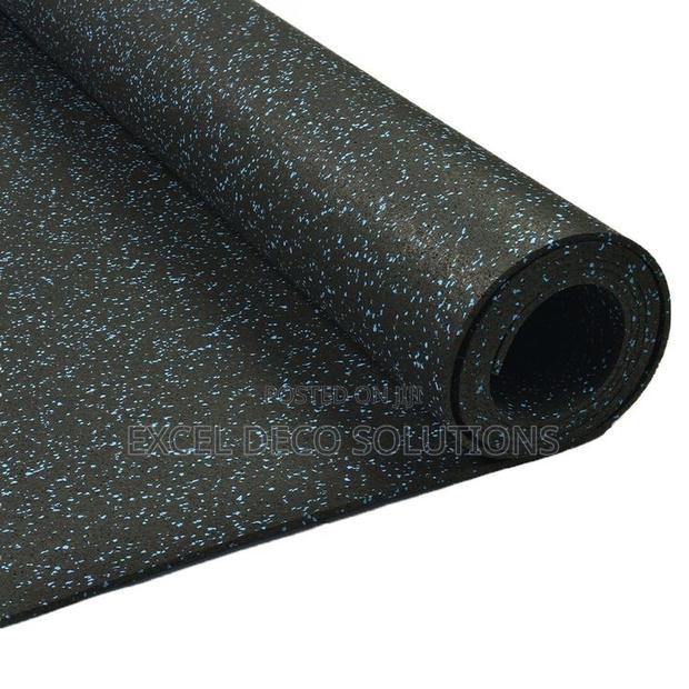 Blue Speckled Rubber Flooring for Gym, Office and Indoor Spaces