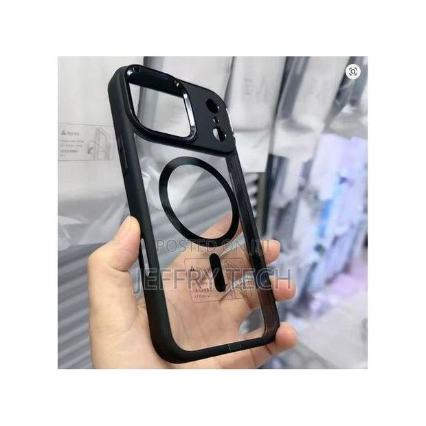 iPhone 17 Pro Max Cover With Ultra Invisible Metal Holder Support Tra