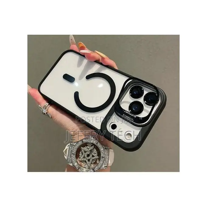iPhone 17 Pro Max Cover With Ultra Invisible Metal Holder Support Tra