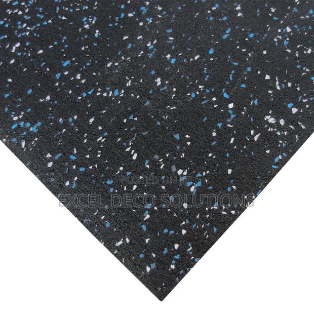 Blue Speckled Rubber Flooring for Gym, Fitness and Training Areas