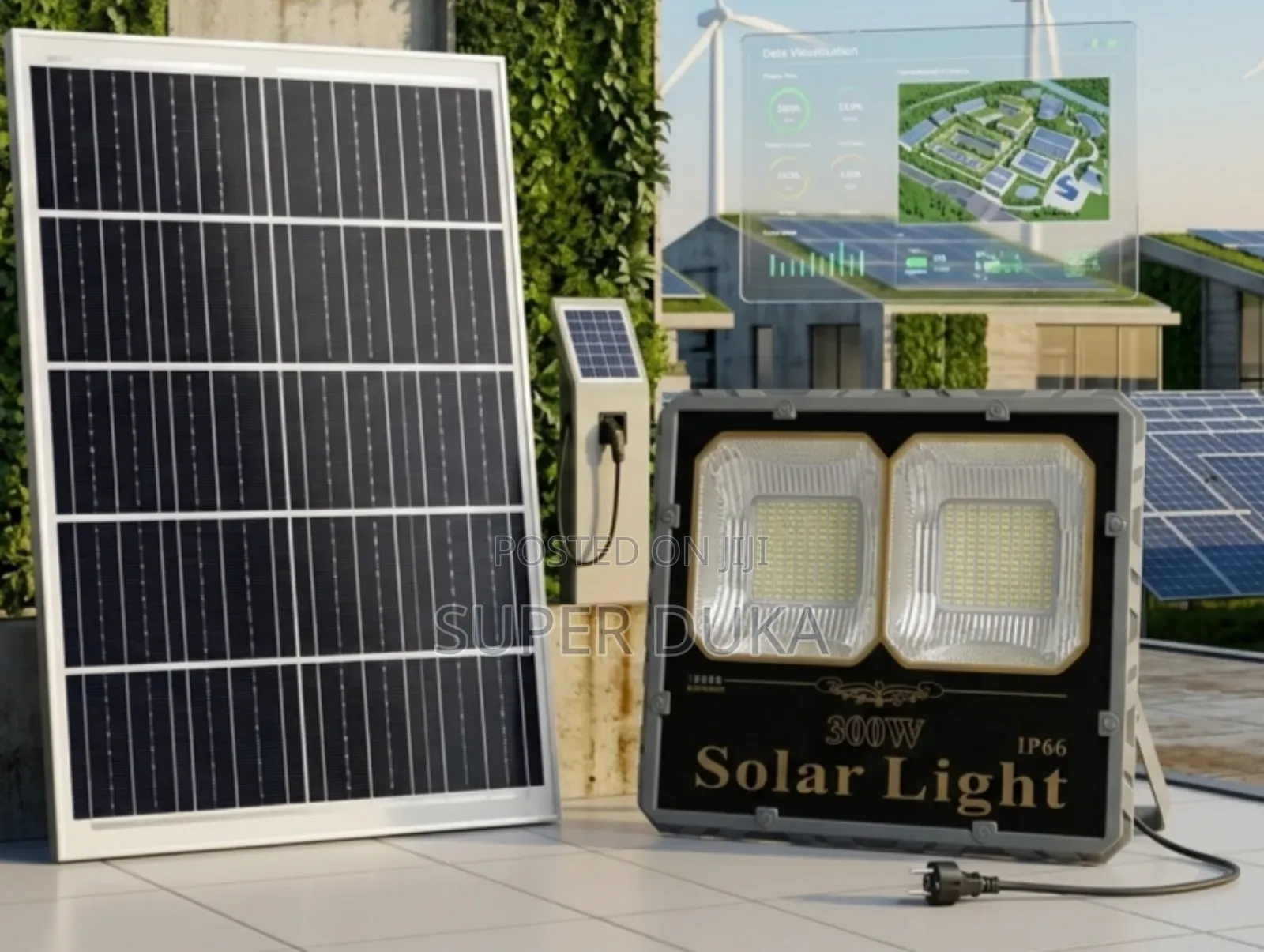 300w Solar Led Flood Light Waterproof Ip66 + Panel