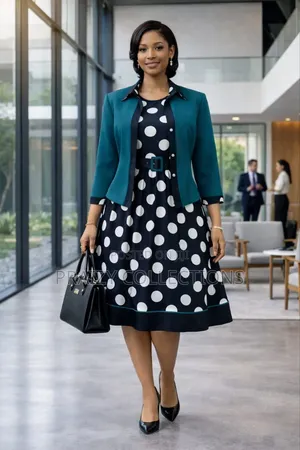 Classy Detailed Dress With a Blazer