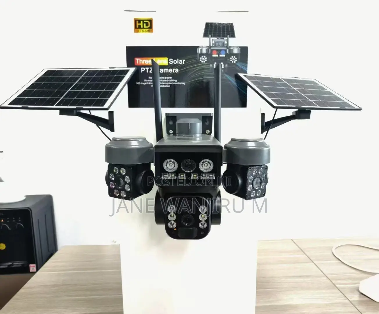 New Tripple Lense Wireless Wifi/4g Sim Card Solar Security CCTV Camera