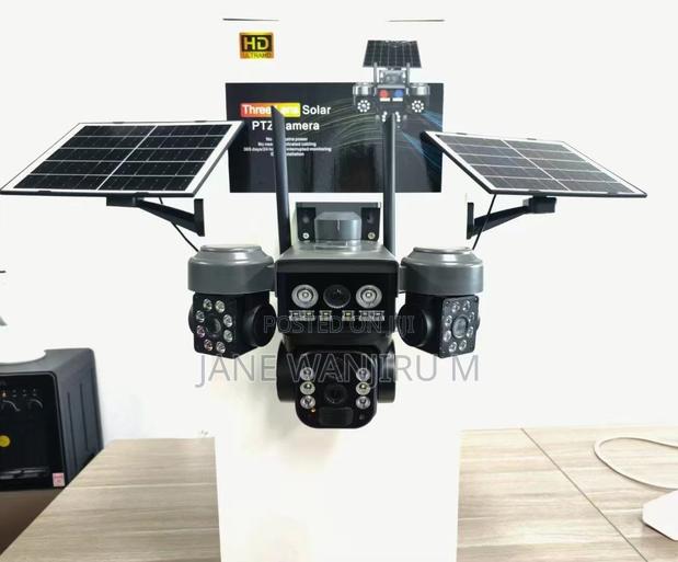 New Tripple Lense Wireless Wifi/4g Sim Card Solar Security CCTV Camera