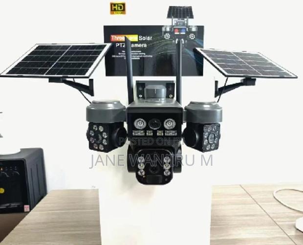 Triple Lens 4g Solar Powered Dual Solar Panels Security Camera V380pro