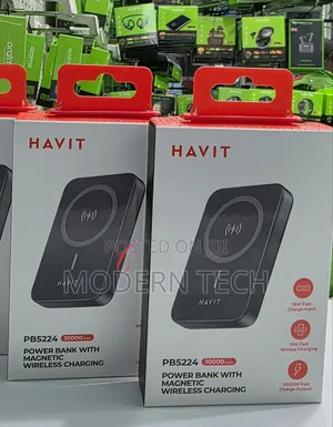 Havit 10000mah 20w Magnetic Wireless* Charging Power Bank