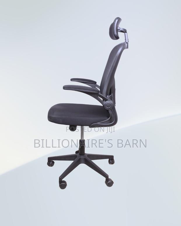 Grey Ergonomic Office Chair Flip Up Arms Adjustable