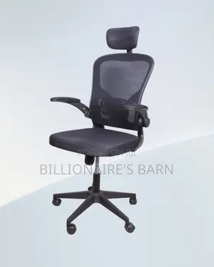 Grey Ergonomic Office Chair Flip Up Arms Adjustable