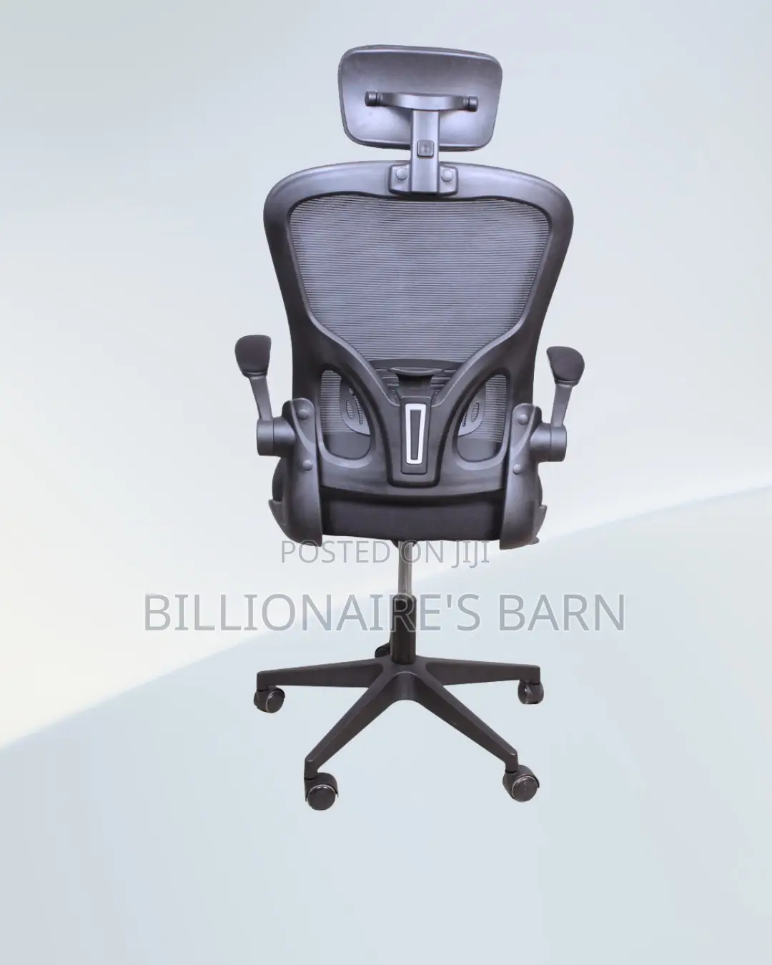 Grey Ergonomic Office Chair Flip Up Arms Adjustable