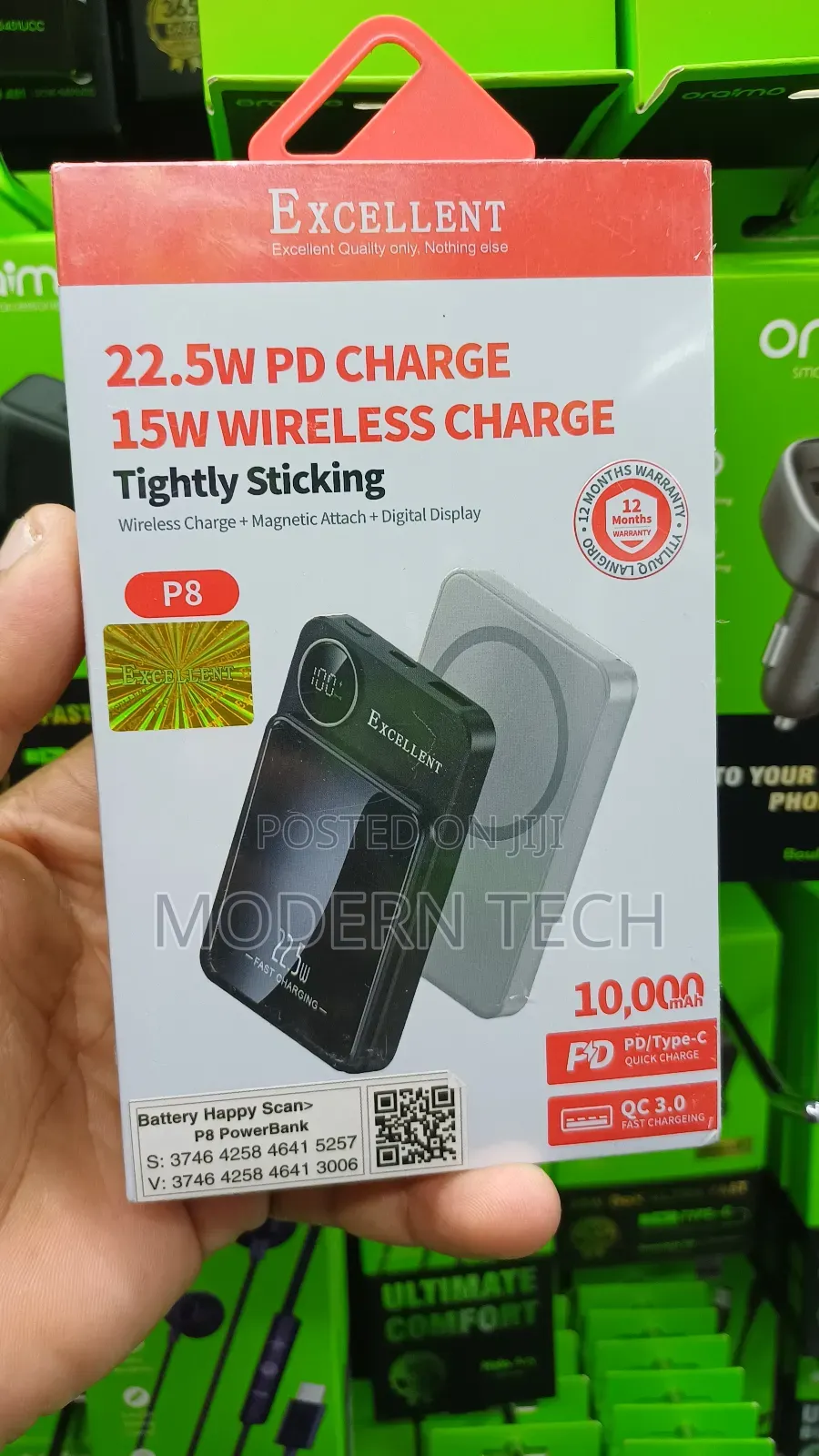 Excellent P8 10000mah Wireless Power Bank – Fast Charging Powerbank