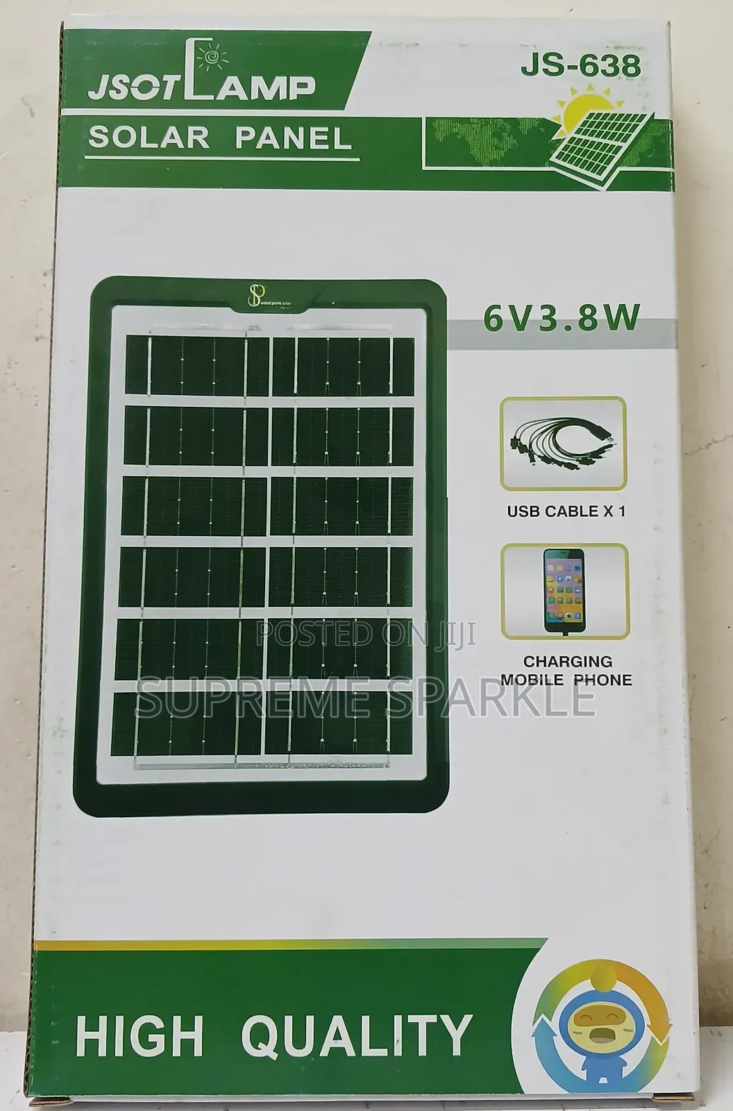 Jsotlamp 3.8w Solar Panel Charger - Multi-usb For Phones & Fans