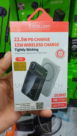 Excellent P8 Wireless Power Bank 10000mah Compact Powerful