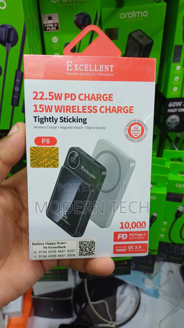 Excellent P8 Wireless Power Bank 10000mah Compact Powerful - thumbnail 2