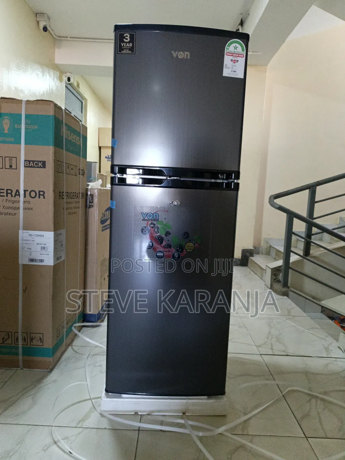Von 144l Double Door Fridge