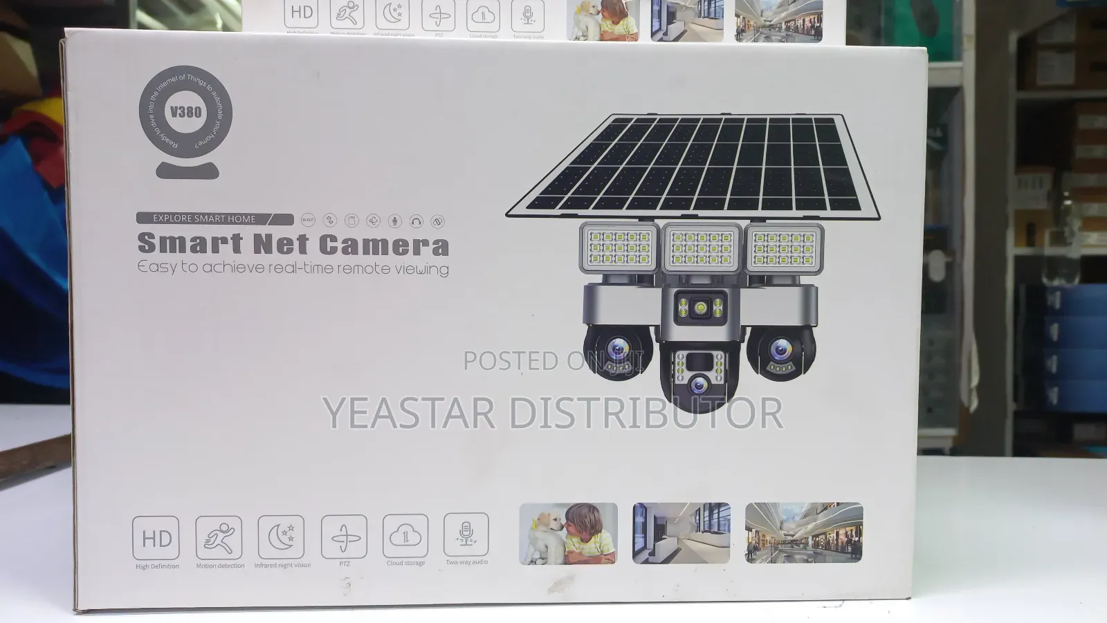 Solar-Powered Triple-Lens Security Camera( Wifi)