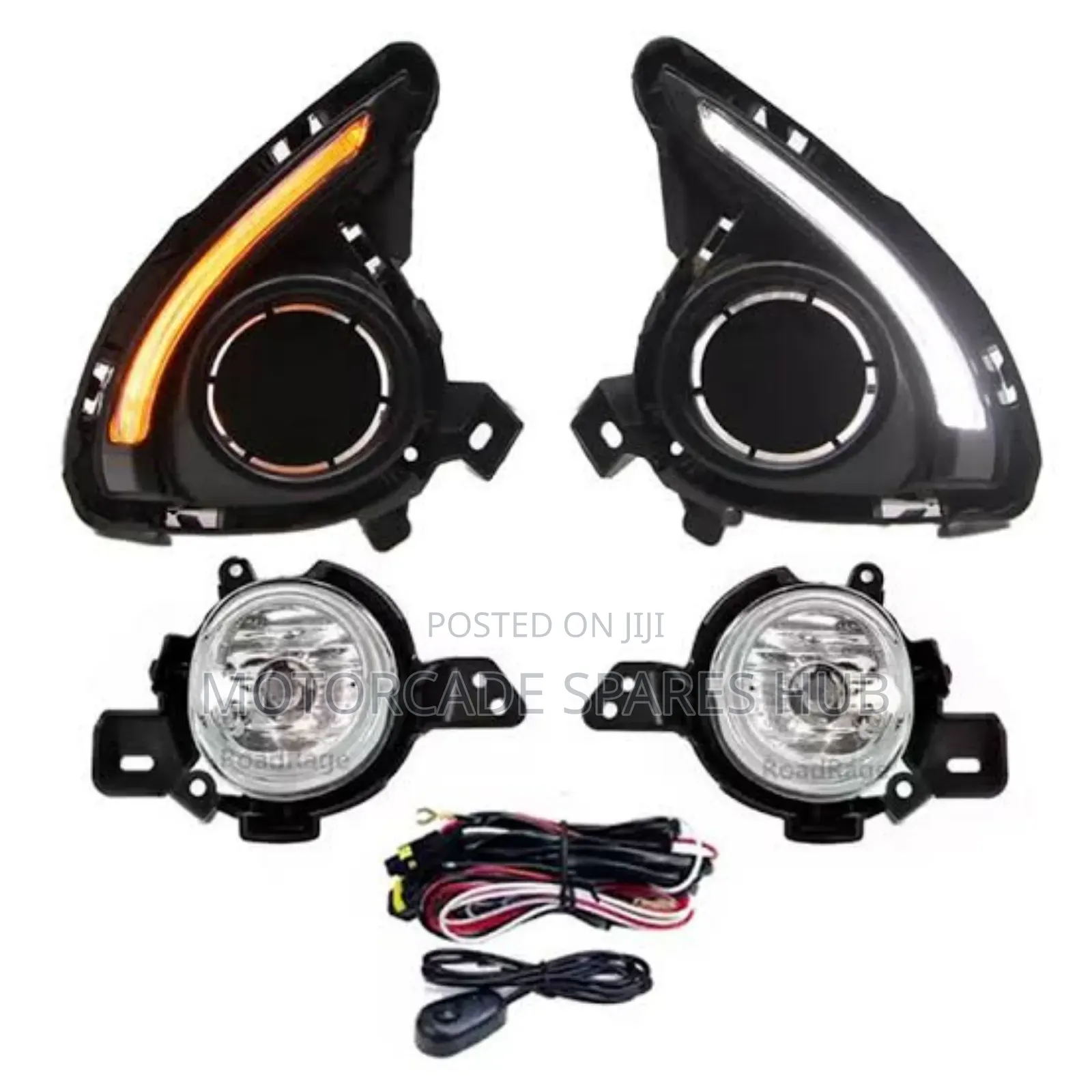 Mazda Demio 2014-2018 Fog Lights With DRL Fog Lights Covers