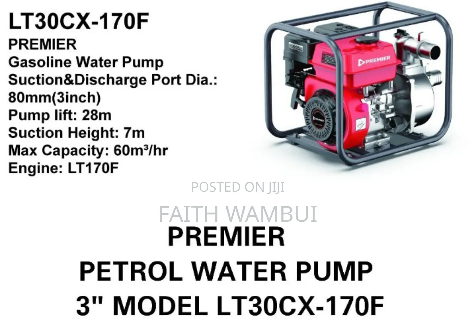 3 Inch 28m Premier Petrol Water Pump/Premier Water Pump
