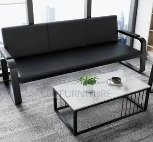 Office Sofa : 5-Seater Synthetic Leather Sofa Set