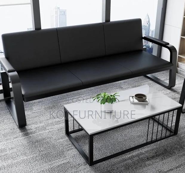 Office Sofa : 5-Seater Synthetic Leather Sofa Set - thumbnail 2