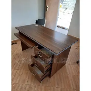 Office Desk : 1.2-Meter Wood Desk With Three Lockable Drawers