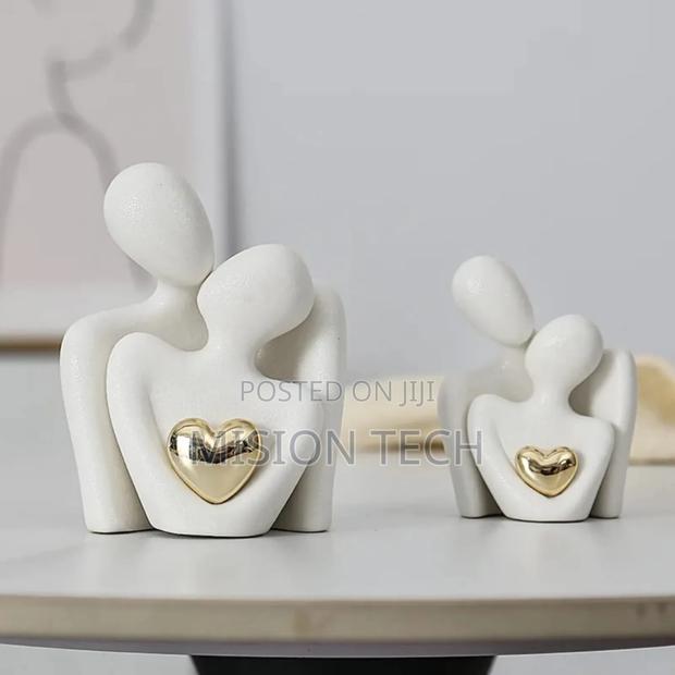 **Couples Hug Home Decor Abstract - White