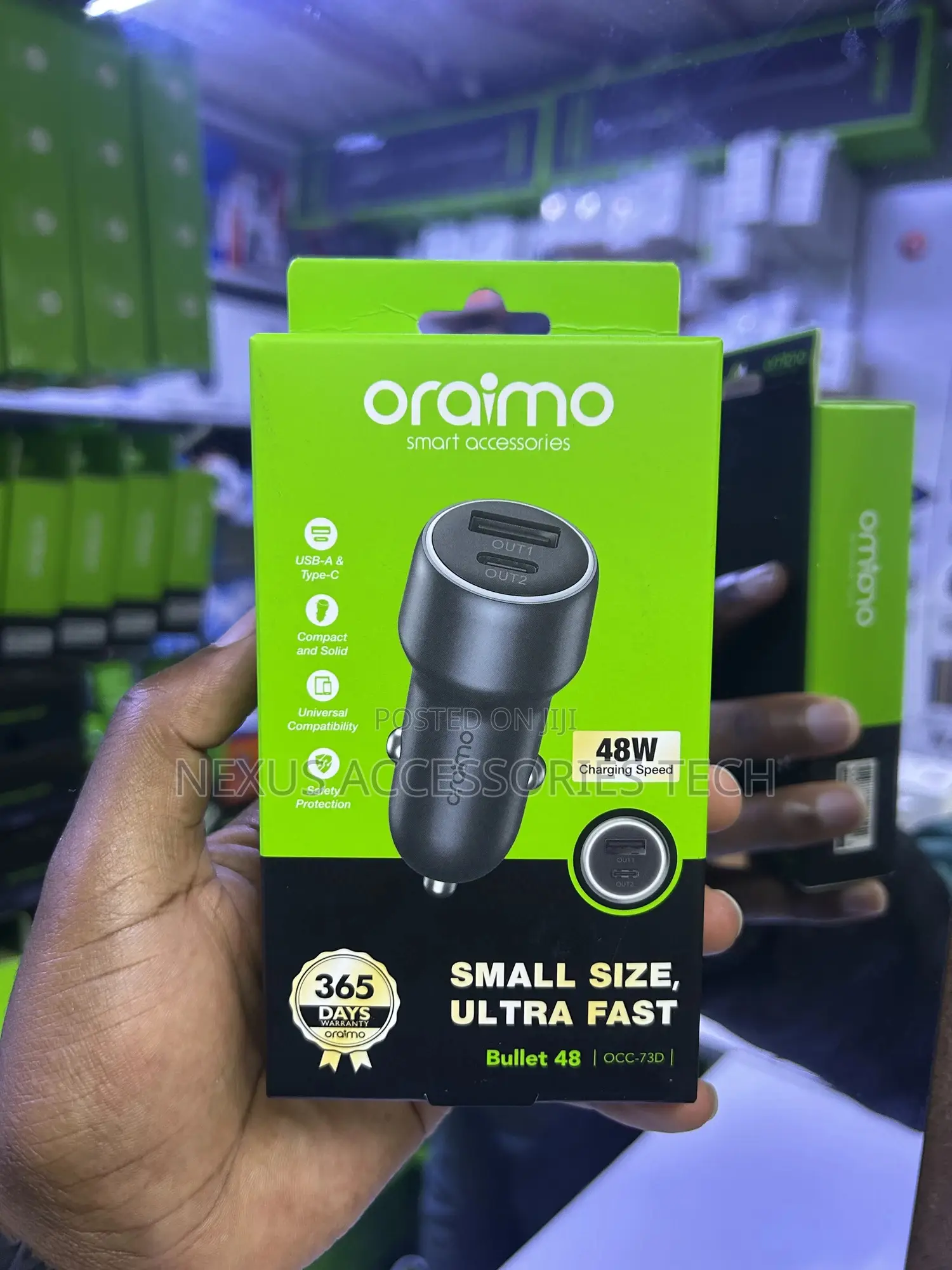 Oraimo Bullet 48w Car Charger – 30w Usb-C Fast Charger (Occ-73d)