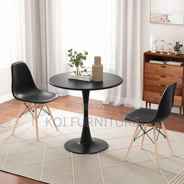Dining Set : Black Eames-Style Plastic Dining Set With Tulip Table - thumbnail 2