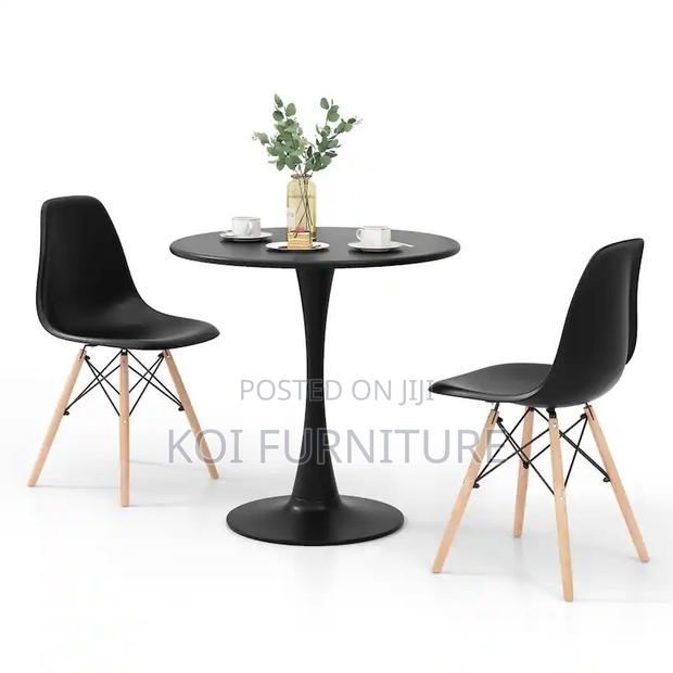 Dining Set : Black Eames-Style Plastic Dining Set With Tulip Table - thumbnail 3