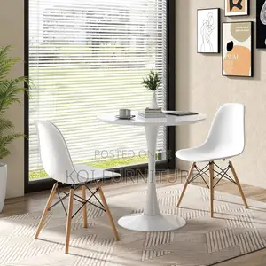 Dining Set : Black Eames-Style Plastic Dining Set With Tulip Table