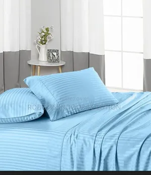 Generic Blue Cotton Stripped Bedsheets