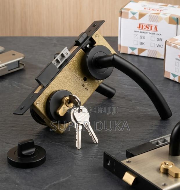 Jesta Black High Quality Mortise Door Lock Set.