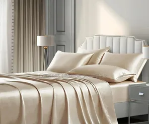 Silky Satin Silk Soft Fitted Bedsheet Set