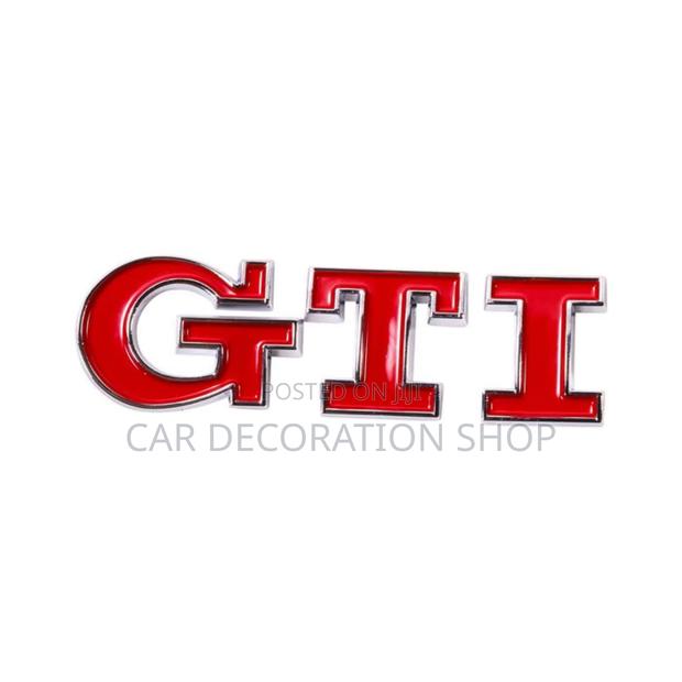 Gti Volkswagen Letter Decal Badge in Red or Black