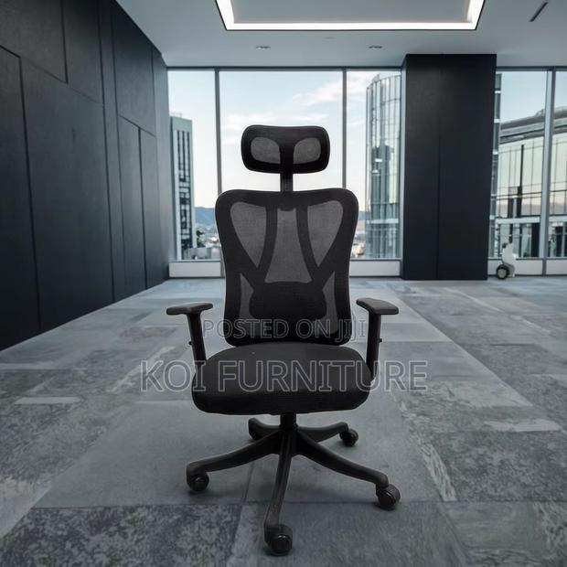 Office Chair : High Back Black Office Chair With Headrest