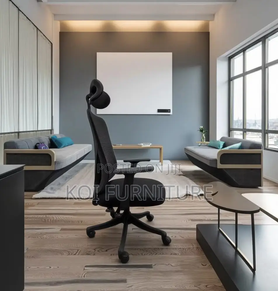 Office Chair : High Back Black Office Chair With Headrest