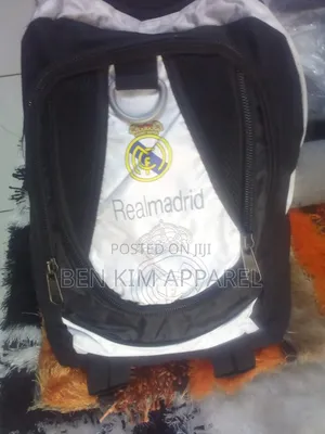 Real Madrid Sports Backpack White Black Large.