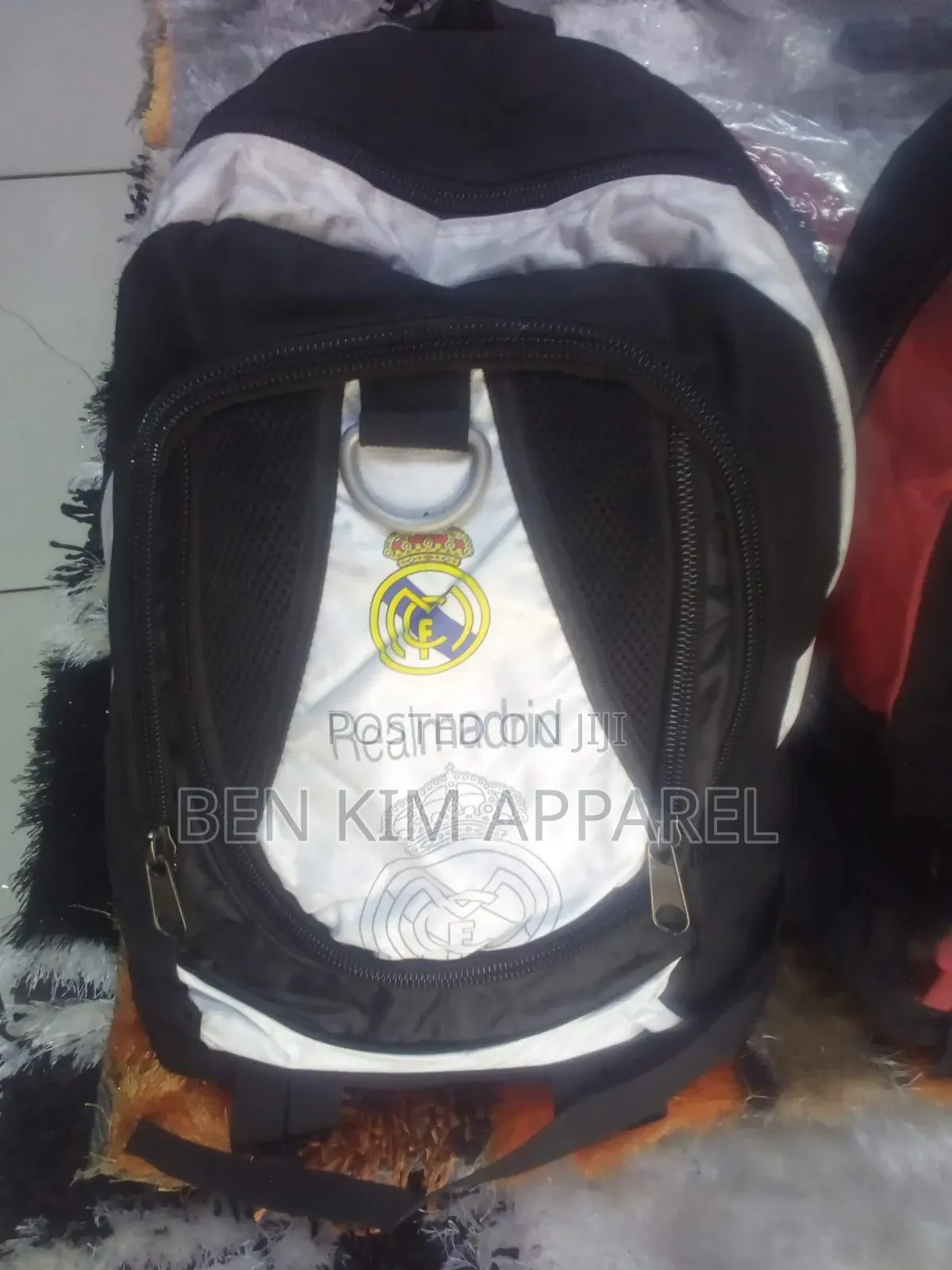 Real Madrid Sports Backpack White Black Large.