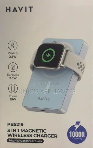 Havit Pb5219 *3 in 1* 10000mah 20w *Magnetic Wireless* Power Bank