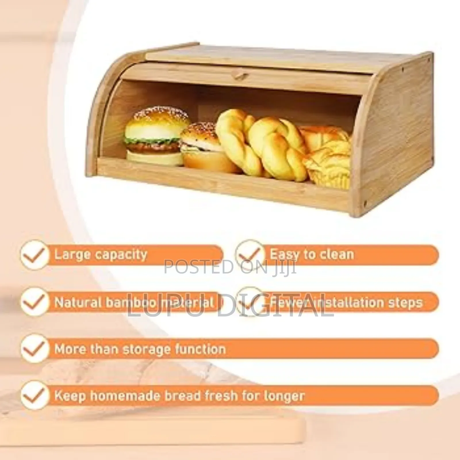 Big Size Assembled Bamboo Bread Bin