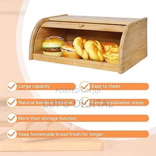 Big Size Assembled Bamboo Bread Bin - thumbnail 2