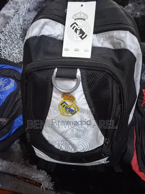 Real Madrid Sports Backpack White Black Large.