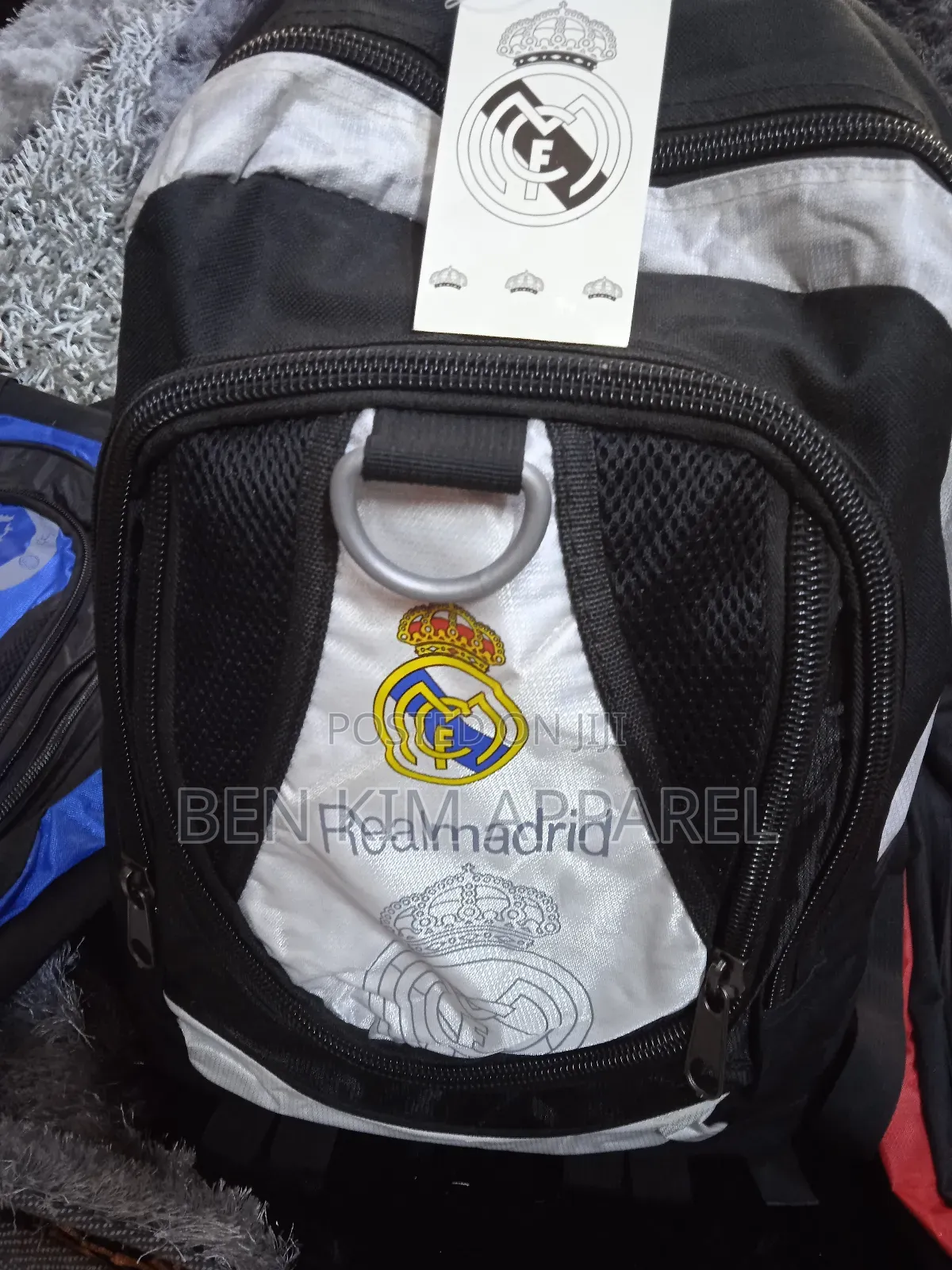 Real Madrid Sports Backpack White Black Large.