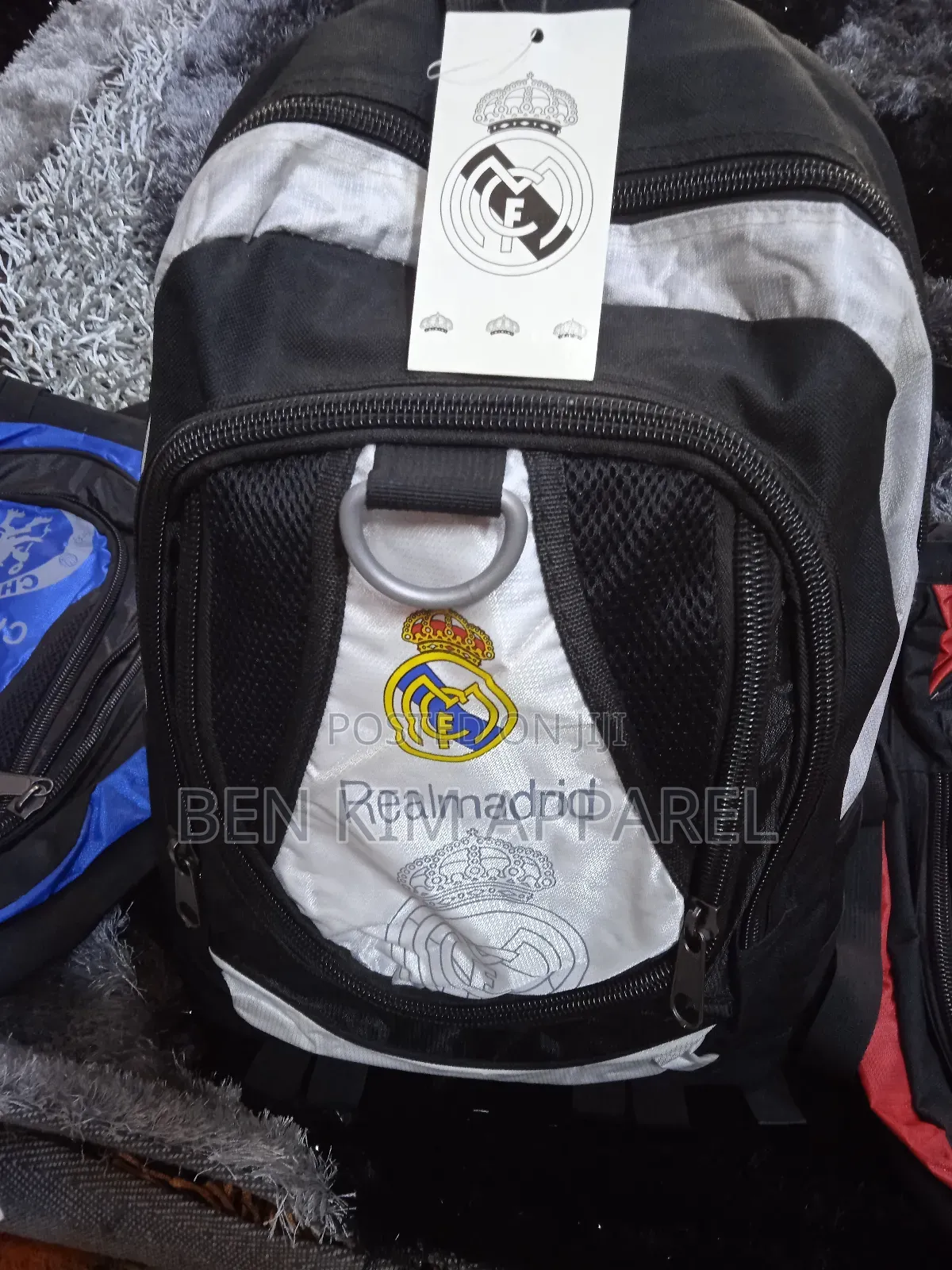 Real Madrid Sports Backpack White Black Large.