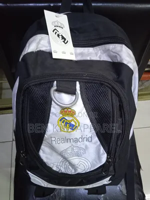 Real Madrid Sports Backpack White Black Large.