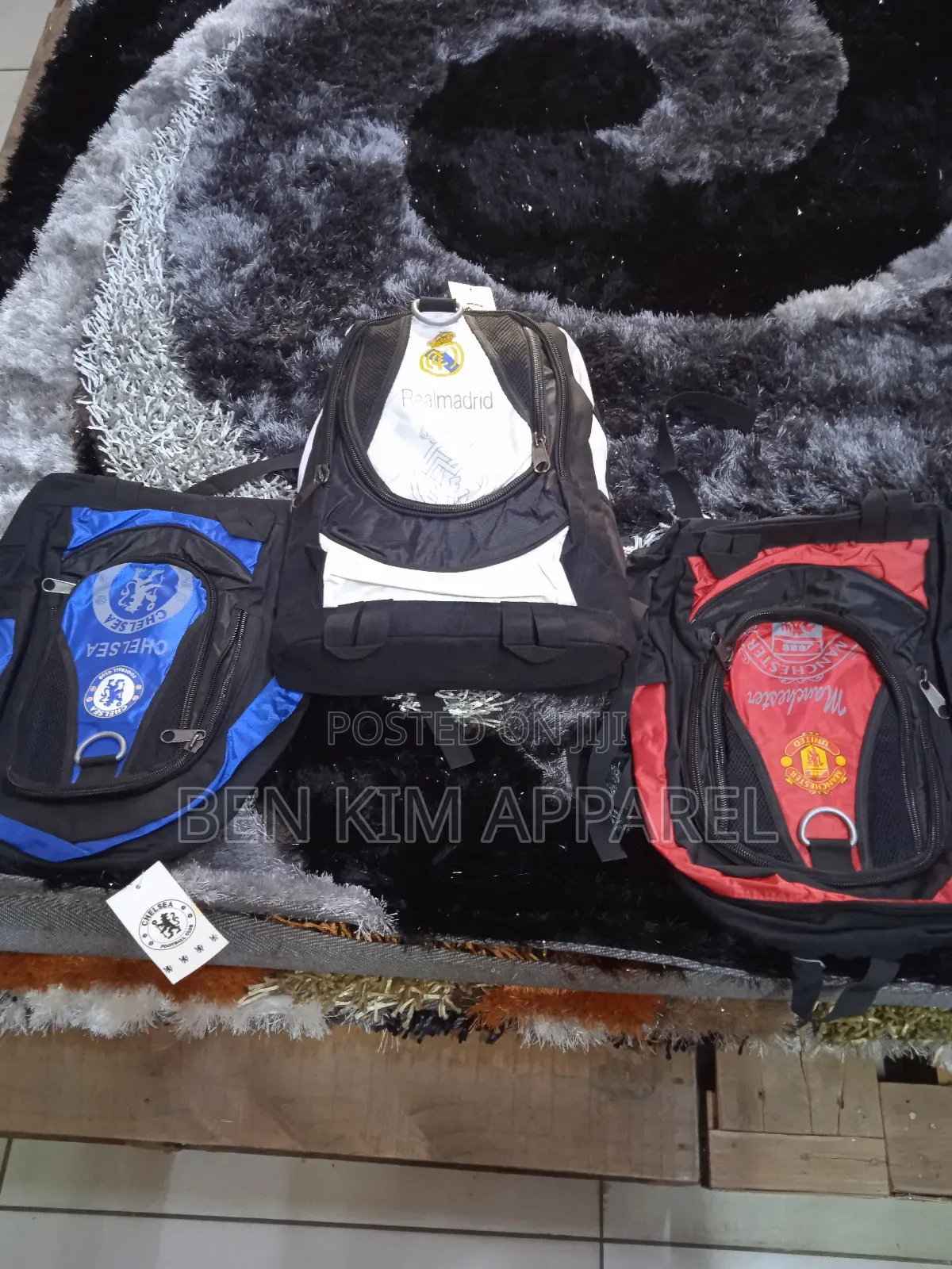Real Madrid Sports Backpack White Black Large.