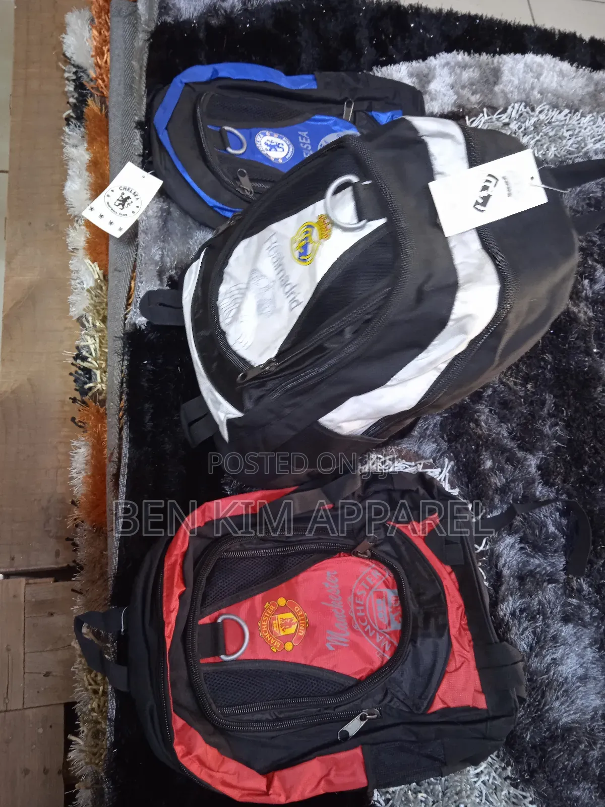Real Madrid Sports Backpack White Black Large.