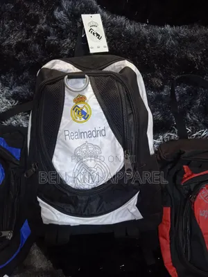 Real Madrid Sports Backpack White Black Large.
