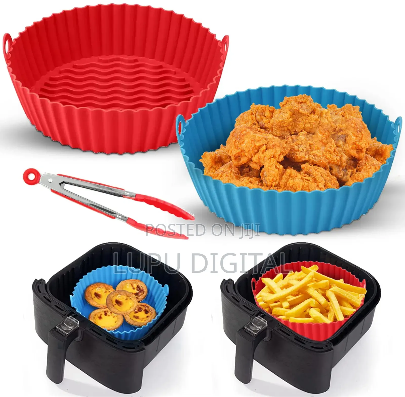 Food Grade Silicone 16-22cm Air Fryer Liner Baking Tin